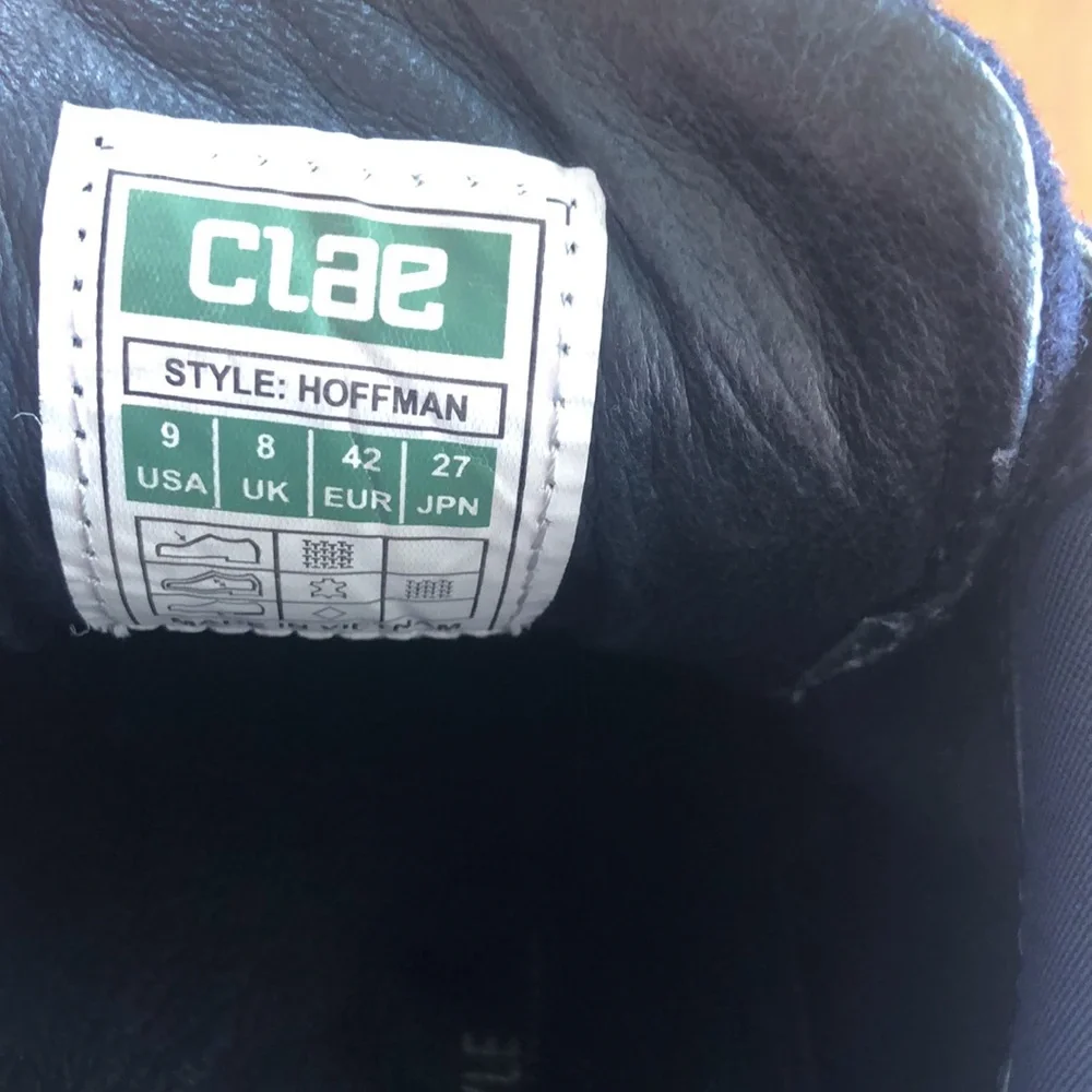 Clae Hoffman‎ Mens Navy Wool Sneakers Sz 9 - EUC